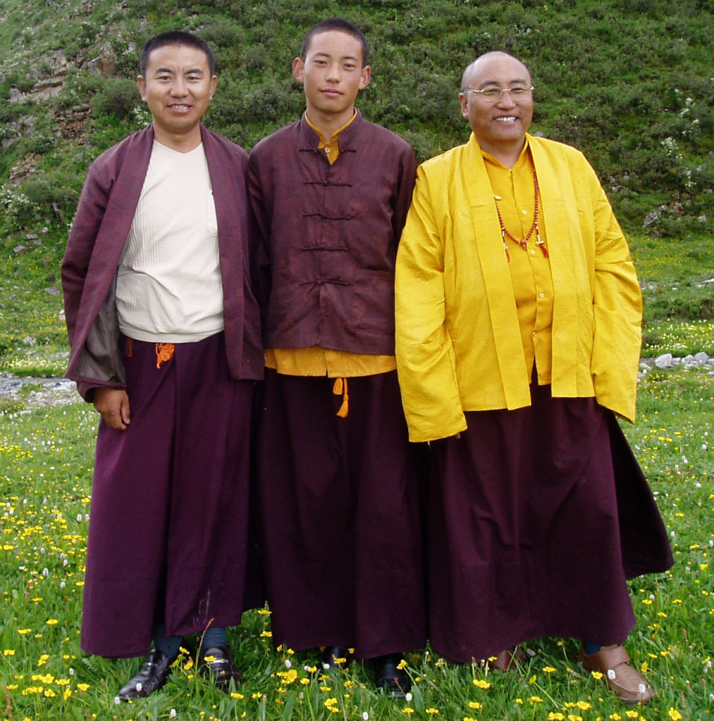 The Twelfth Trunpga flanked by Surmang Khenpo and Aten Rinpoche