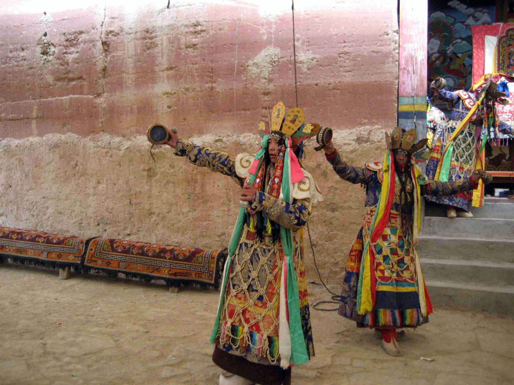 The Twelfth Trungpa leading the Chakrasamvara dance at Surmang in 2009