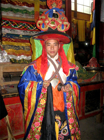 The Twelfth Trungpa, Chökyi Senge Rinpoche outfitted to perform Surmang's Chakrasamvara Dance