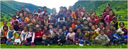 A group of the Surmang lay school children  -Photo Surmang Khenpo